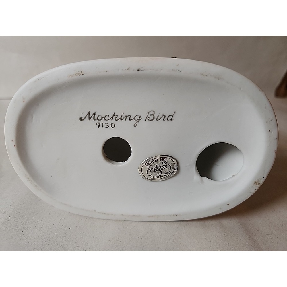 VTG Lot 3 Handpainted Porcelain Birds Figurines Mockingbird, Thrasher, Cardinal* - Picture 6 of 16